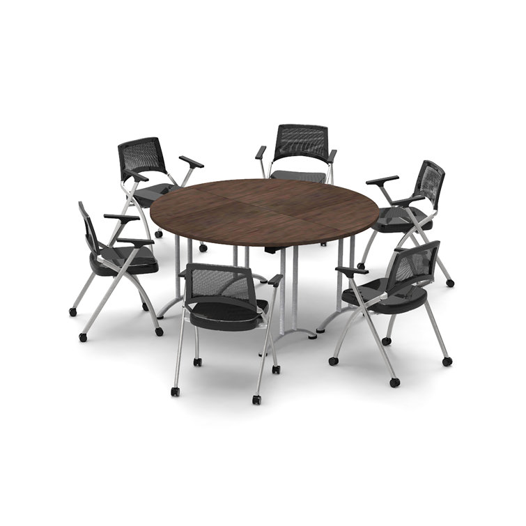 Inbox Zero Lancashire Circular Conference Table and Chair Set Wayfair